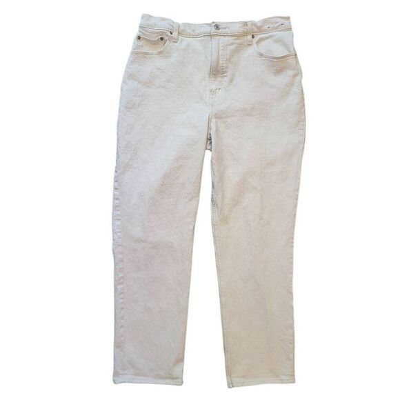 Abercrombie & Fitch Jeans Women's 16 Stone Cream 90s Straight Ultra High Rise - Picture 1 of 4